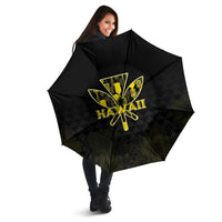 Aloha Hawaii Kahili Umbrella Kanaka Maoli With Kakau Pattern LT05 - Polynesian Pride
