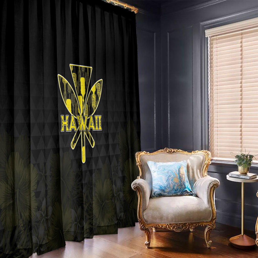 Aloha Hawaii Kahili Window Curtain Kanaka Maoli With Kakau Pattern LT05 - Polynesian Pride