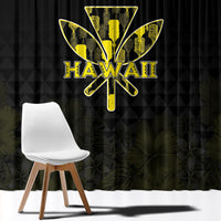 Aloha Hawaii Kahili Window Curtain Kanaka Maoli With Kakau Pattern LT05 - Polynesian Pride