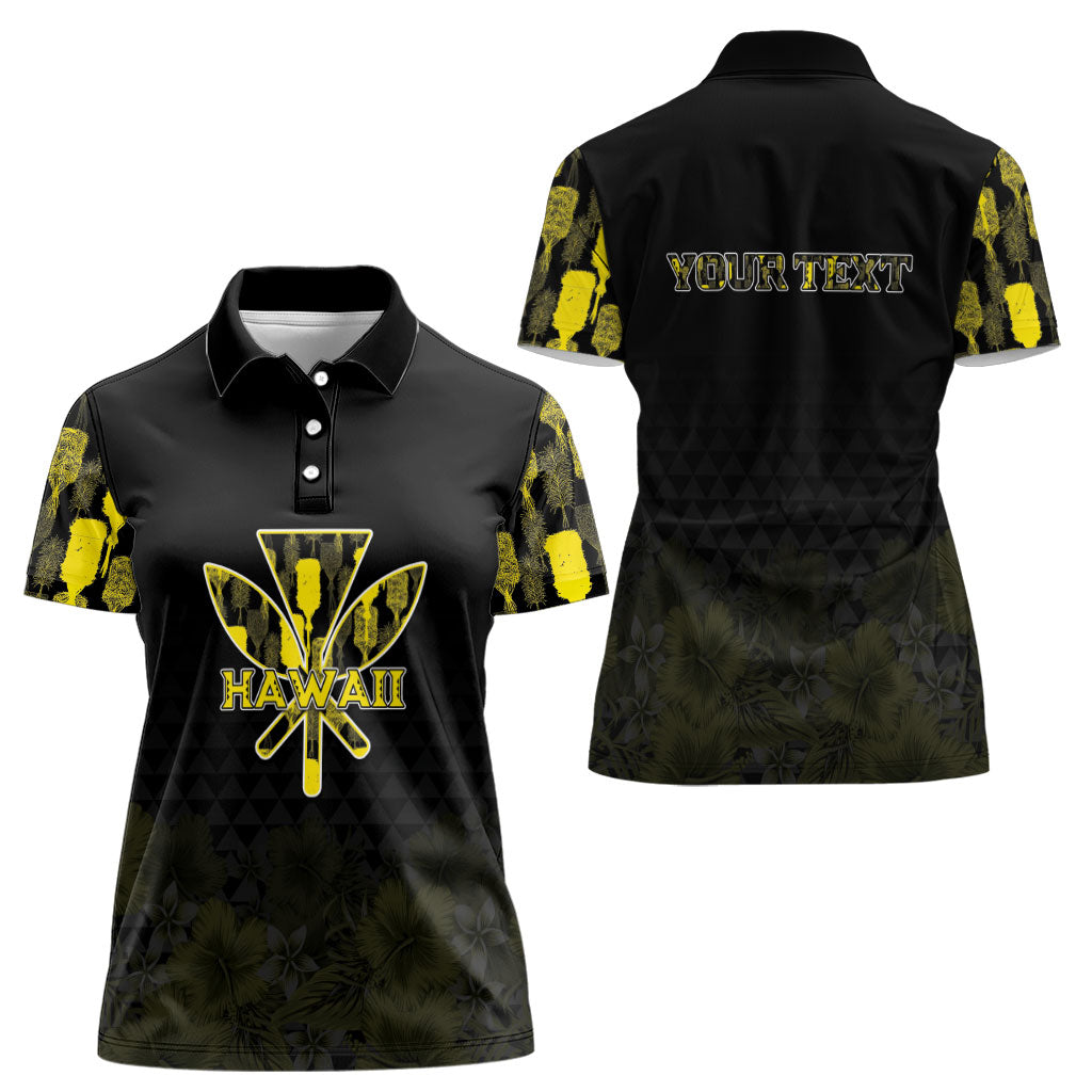 Personalised Aloha Hawaii Kahili Women Polo Shirt Kanaka Maoli With Kakau Pattern LT05 - Polynesian Pride