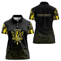 Personalised Aloha Hawaii Kahili Women Polo Shirt Kanaka Maoli With Kakau Pattern LT05 - Polynesian Pride
