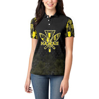 Personalised Aloha Hawaii Kahili Women Polo Shirt Kanaka Maoli With Kakau Pattern LT05 - Polynesian Pride