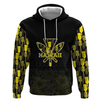 Personalised Aloha Hawaii Kahili Zip Hoodie Kanaka Maoli With Kakau Pattern LT05 Pullover Hoodie Black - Polynesian Pride