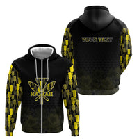 Personalised Aloha Hawaii Kahili Zip Hoodie Kanaka Maoli With Kakau Pattern LT05 - Polynesian Pride