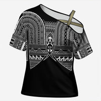 Philippines Igorot Tribal Inspired Cross Shoulder Shirt Black Version LT05 Female Black - Polynesian Pride