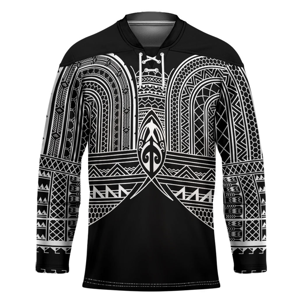 Philippines Igorot Tribal Inspired Hockey Jersey Black Version LT05 Unisex Black - Polynesian Pride