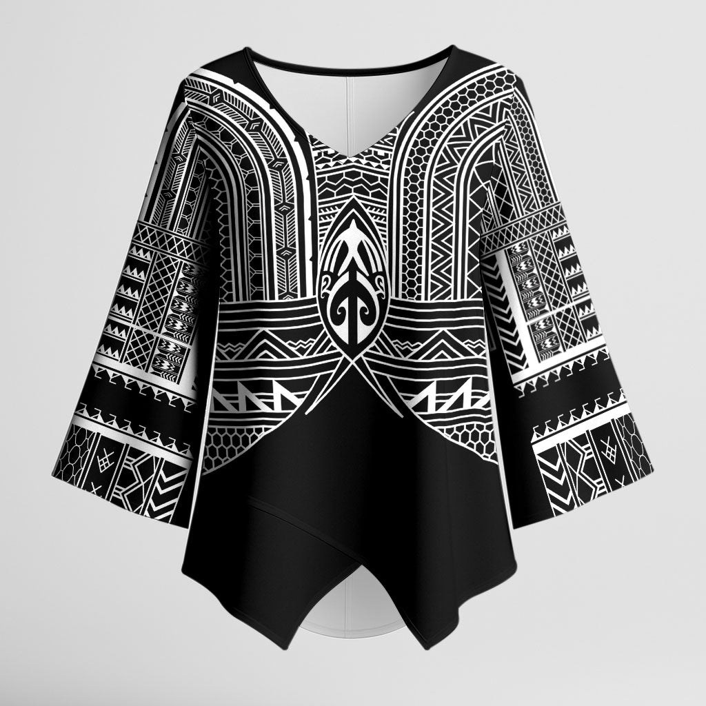 Philippines Igorot Tribal Inspired Kimono Sleeve Blouse Black Version LT05 Female Black - Polynesian Pride