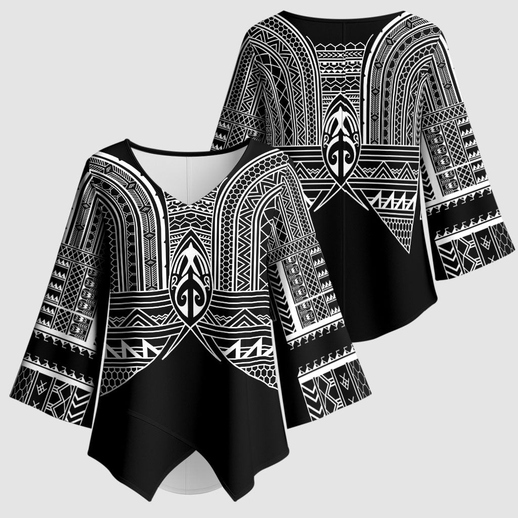 Philippines Igorot Tribal Inspired Kimono Sleeve Blouse Black Version LT05 - Polynesian Pride
