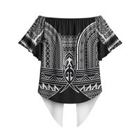 Philippines Igorot Tribal Inspired Off Shoulder Wrap Waist Top Black Version LT05 - Polynesian Pride