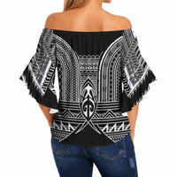Philippines Igorot Tribal Inspired Off Shoulder Wrap Waist Top Black Version LT05 - Polynesian Pride