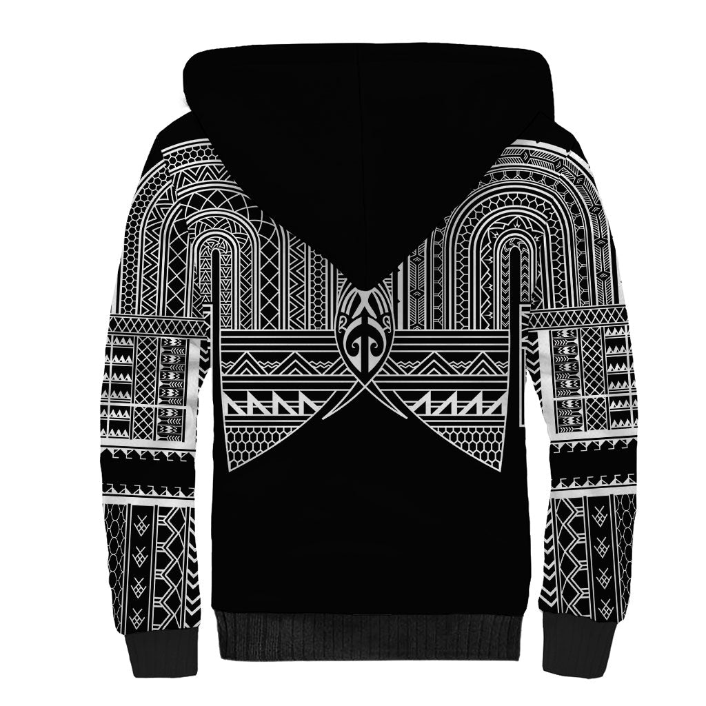 Philippines Igorot Tribal Inspired Sherpa Hoodie Black Version LT05 - Polynesian Pride