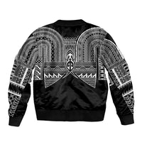 Philippines Igorot Tribal Inspired Sleeve Zip Bomber Jacket Black Version LT05 - Polynesian Pride
