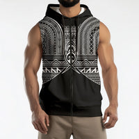 Philippines Igorot Tribal Inspired Sleeveless Zip Hoodie Black Version LT05 - Polynesian Pride