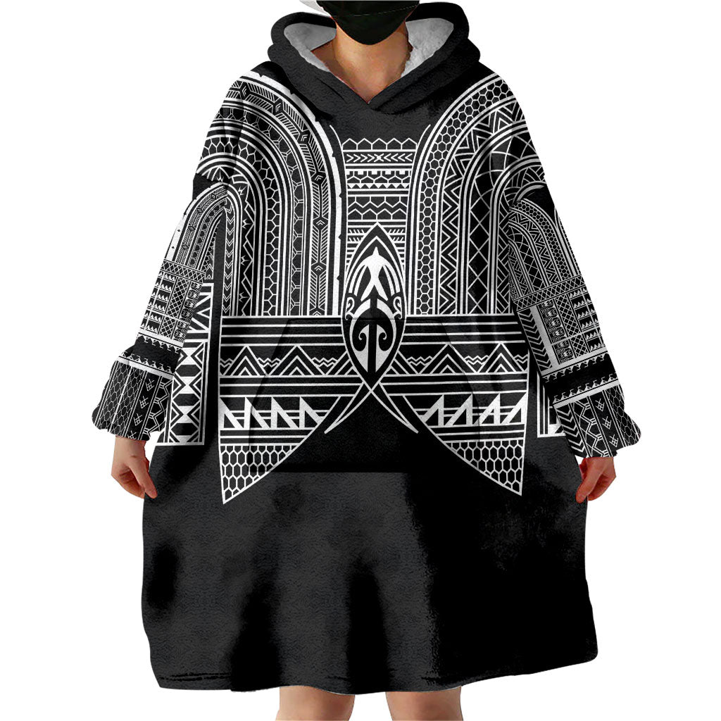 Philippines Igorot Tribal Inspired Wearable Blanket Hoodie Black Version LT05 - Polynesian Pride