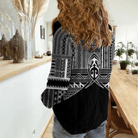 Philippines Igorot Tribal Inspired Women Casual Shirt Black Version LT05 - Polynesian Pride