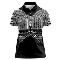 Philippines Igorot Tribal Inspired Women Polo Shirt Black Version LT05 Female Black - Polynesian Pride