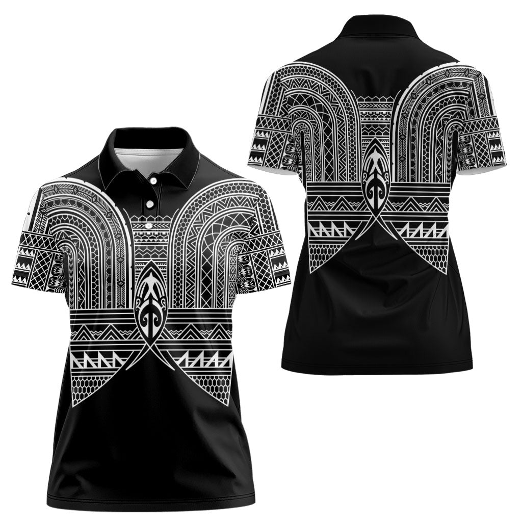 Philippines Igorot Tribal Inspired Women Polo Shirt Black Version LT05 - Polynesian Pride