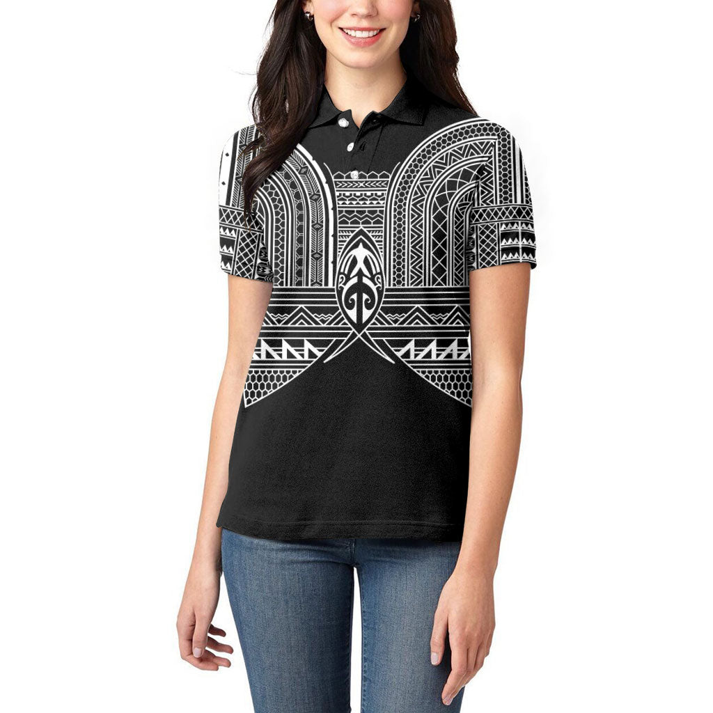 Philippines Igorot Tribal Inspired Women Polo Shirt Black Version LT05 - Polynesian Pride
