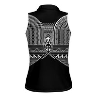 Philippines Igorot Tribal Inspired Women Sleeveless Polo Shirt Black Version LT05 - Polynesian Pride