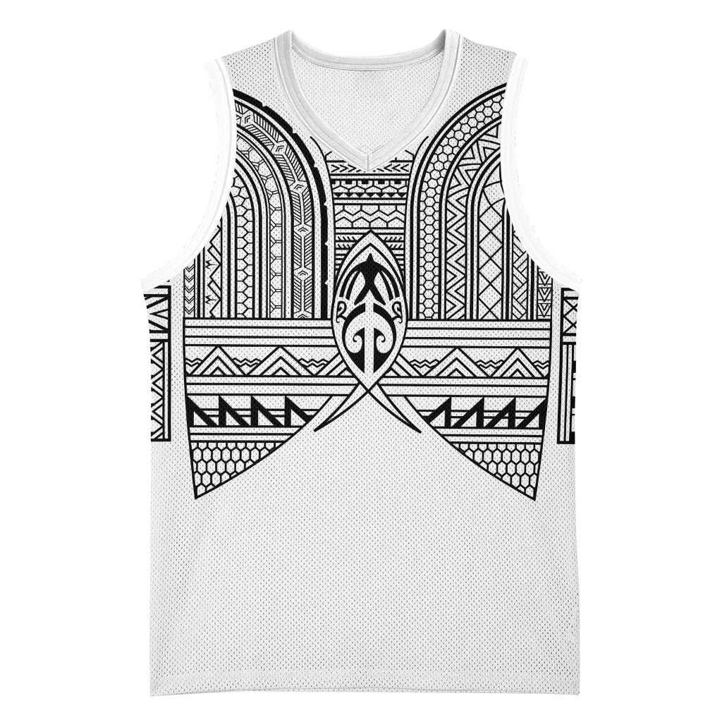 Philippines Igorot Tribal Inspired Basketball Jersey White Version LT05 Unisex White - Polynesian Pride