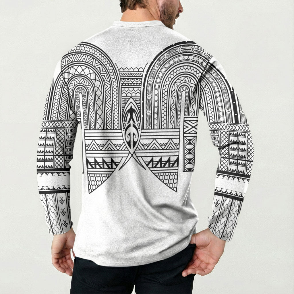 Philippines Igorot Tribal Inspired Button Sweatshirt White Version LT05 - Polynesian Pride