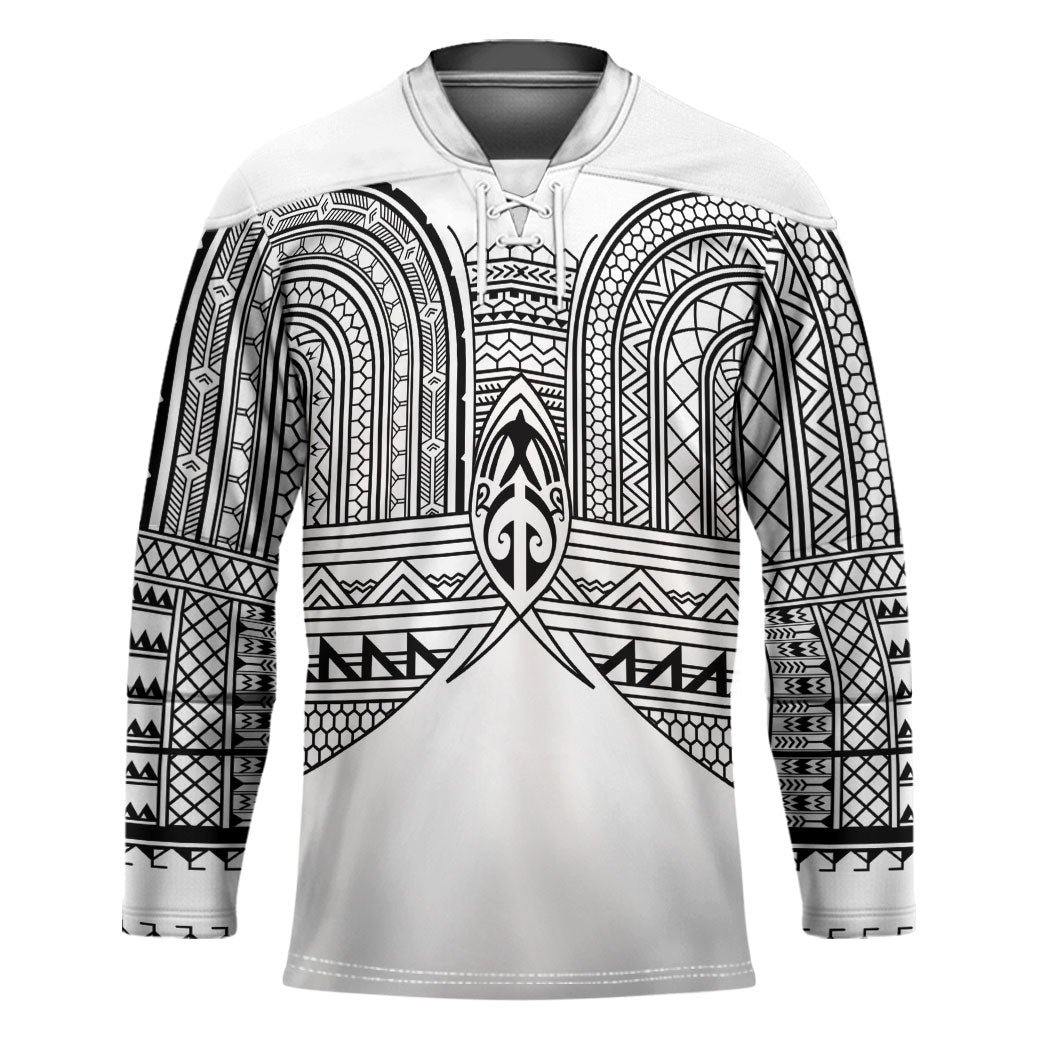 Philippines Igorot Tribal Inspired Hockey Jersey White Version LT05 Unisex White - Polynesian Pride
