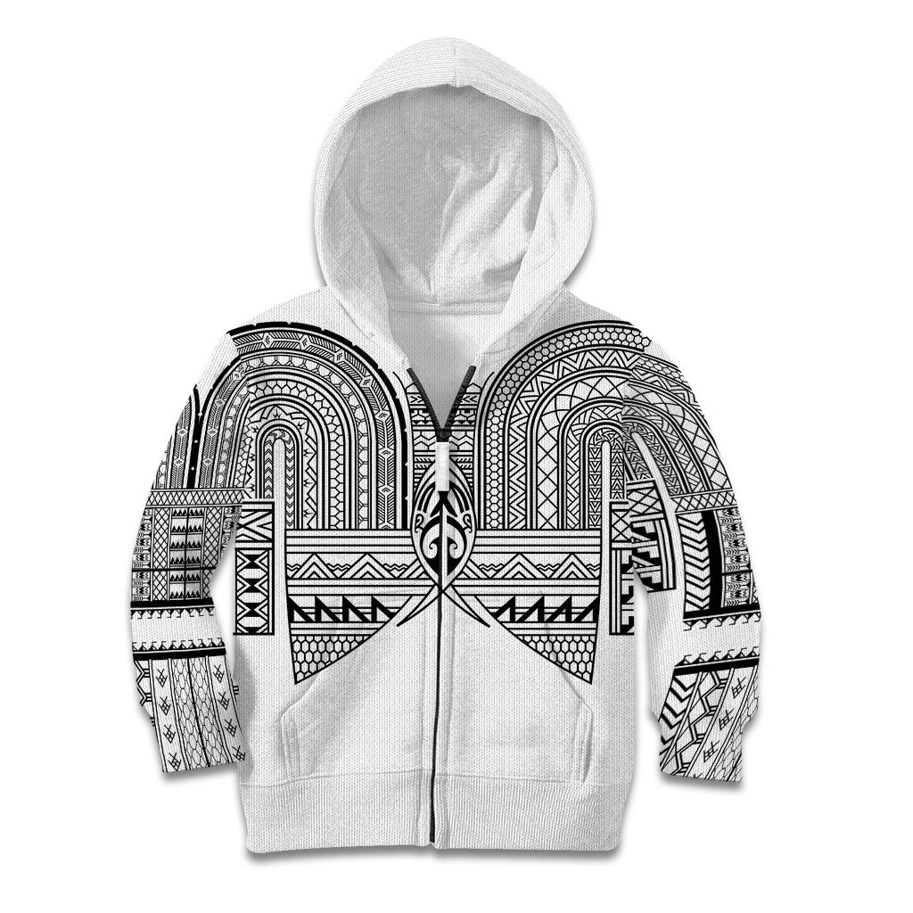 Philippines Igorot Tribal Inspired Kid Hoodie White Version LT05 Zip Hoodie White - Polynesian Pride