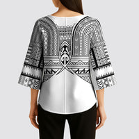 Philippines Igorot Tribal Inspired Kimono Sleeve Blouse White Version LT05 - Polynesian Pride