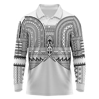Philippines Igorot Tribal Inspired Long Sleeve Polo Shirt White Version LT05 White - Polynesian Pride