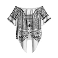 Philippines Igorot Tribal Inspired Off Shoulder Wrap Waist Top White Version LT05 White - Polynesian Pride