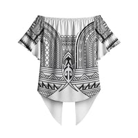 Philippines Igorot Tribal Inspired Off Shoulder Wrap Waist Top White Version LT05 - Polynesian Pride