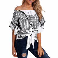 Philippines Igorot Tribal Inspired Off Shoulder Wrap Waist Top White Version LT05 - Polynesian Pride