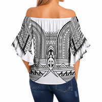Philippines Igorot Tribal Inspired Off Shoulder Wrap Waist Top White Version LT05 - Polynesian Pride
