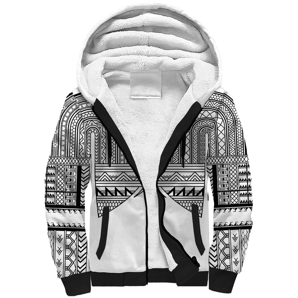 Philippines Igorot Tribal Inspired Sherpa Hoodie White Version LT05 Unisex White - Polynesian Pride