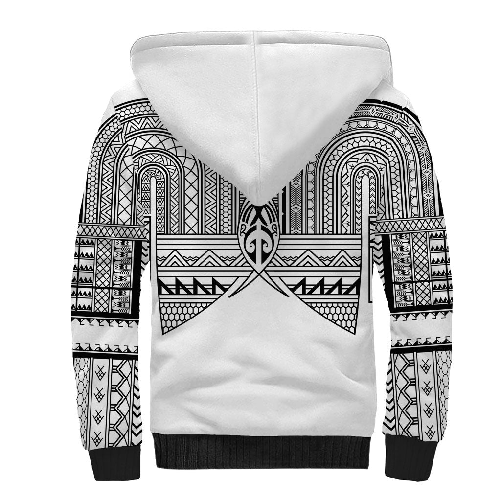 Philippines Igorot Tribal Inspired Sherpa Hoodie White Version LT05 - Polynesian Pride