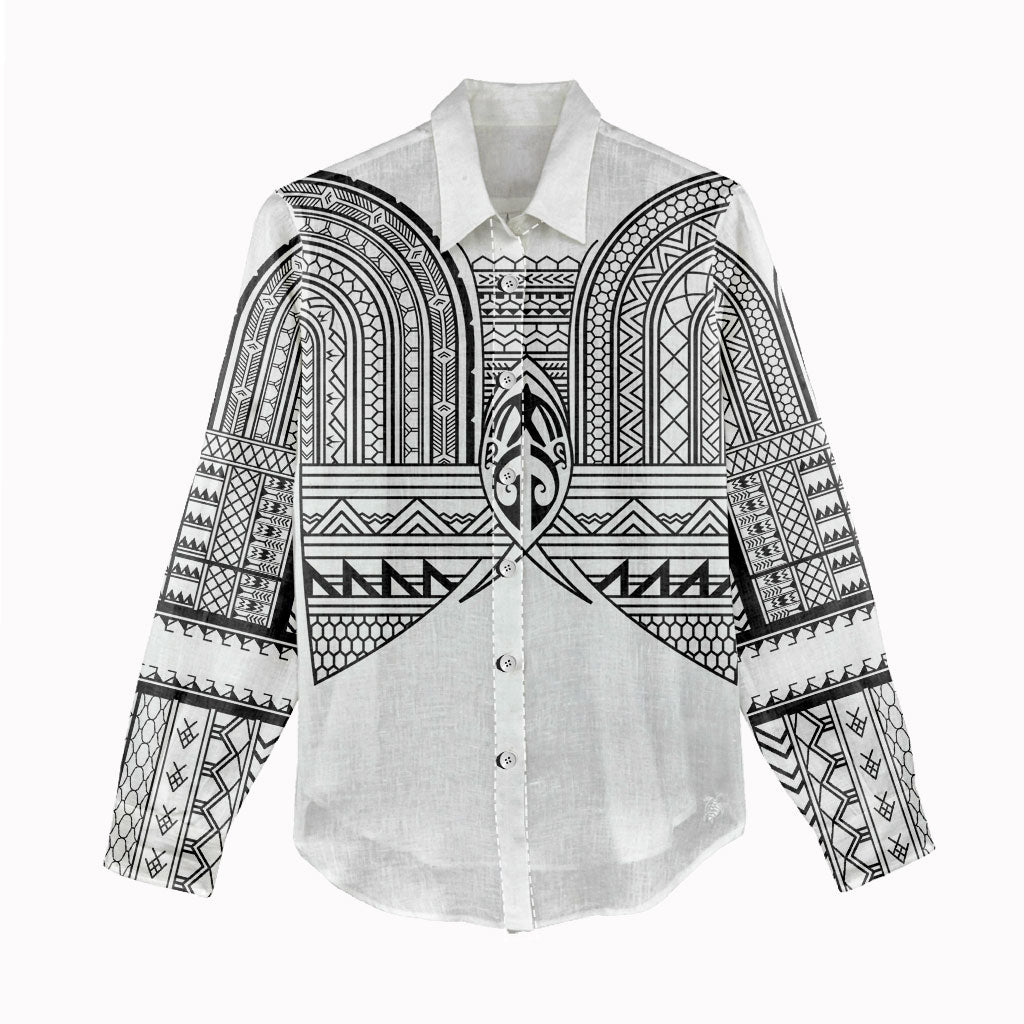 Philippines Igorot Tribal Inspired Women Casual Shirt White Version LT05 - Polynesian Pride