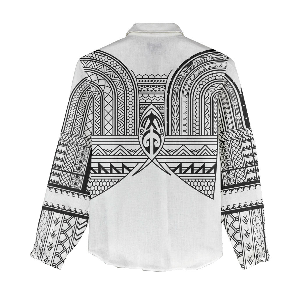 Philippines Igorot Tribal Inspired Women Casual Shirt White Version LT05 - Polynesian Pride