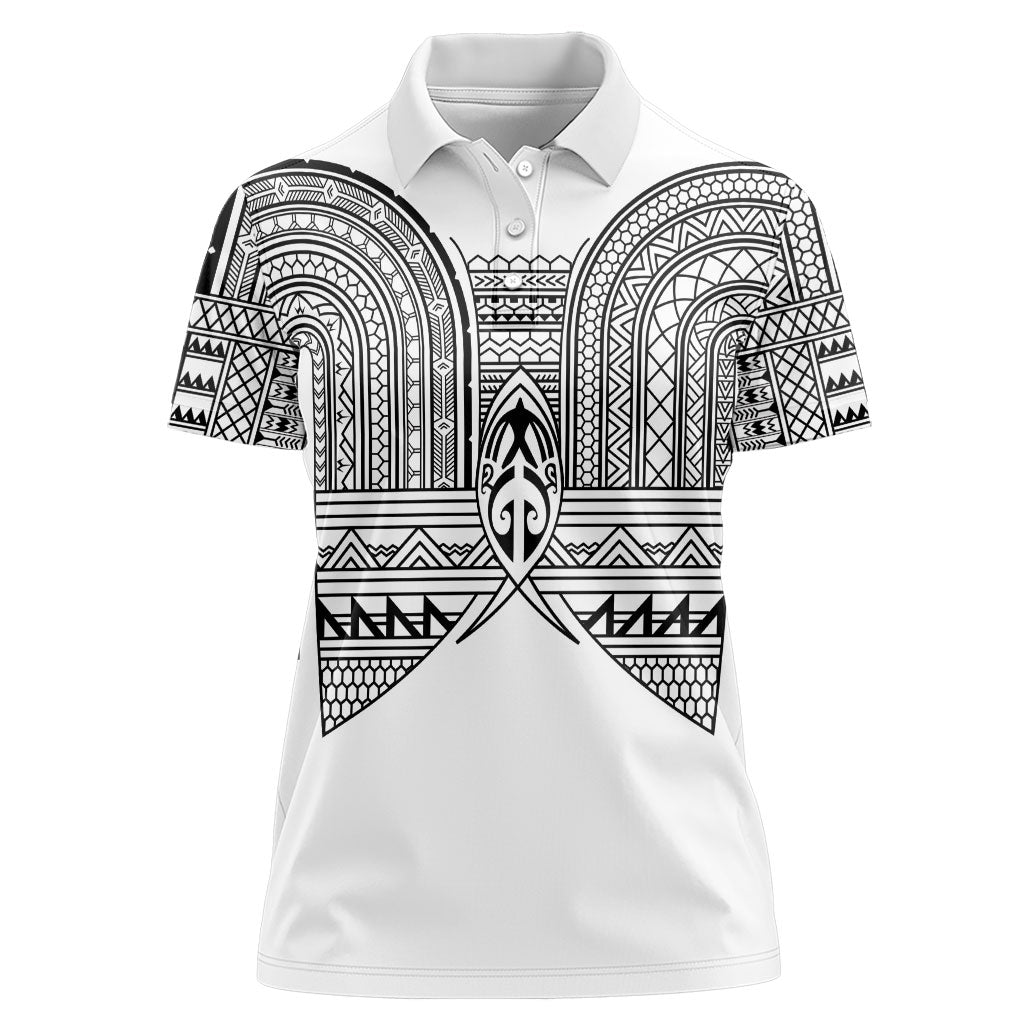 Philippines Igorot Tribal Inspired Women Polo Shirt White Version LT05 Female White - Polynesian Pride