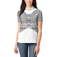 Philippines Igorot Tribal Inspired Women Polo Shirt White Version LT05 - Polynesian Pride