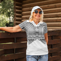 Philippines Igorot Tribal Inspired Women Polo Shirt White Version LT05 - Polynesian Pride