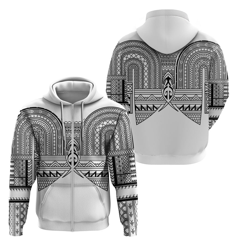 Philippines Igorot Tribal Inspired Zip Hoodie White Version LT05 - Polynesian Pride