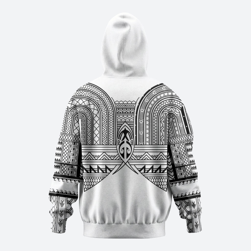 Philippines Igorot Tribal Inspired Zip Hoodie White Version LT05 - Polynesian Pride