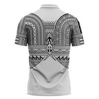 Philippines Igorot Tribal Inspired Zipper Polo Shirt White Version LT05 - Polynesian Pride