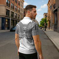 Philippines Igorot Tribal Inspired Zipper Polo Shirt White Version LT05 - Polynesian Pride