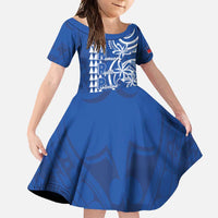 Samoa HRPP Party Family Matching Off Shoulder Maxi Dress and Hawaiian Shirt Polynesian Pattern - Polynesian Pride