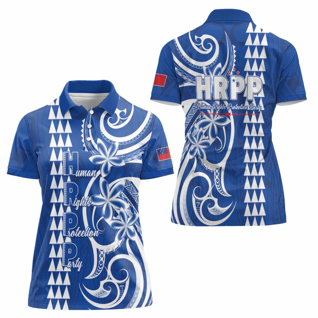 Samoa HRPP Party Women Polo Shirt Polynesian Pattern - Polynesian Pride