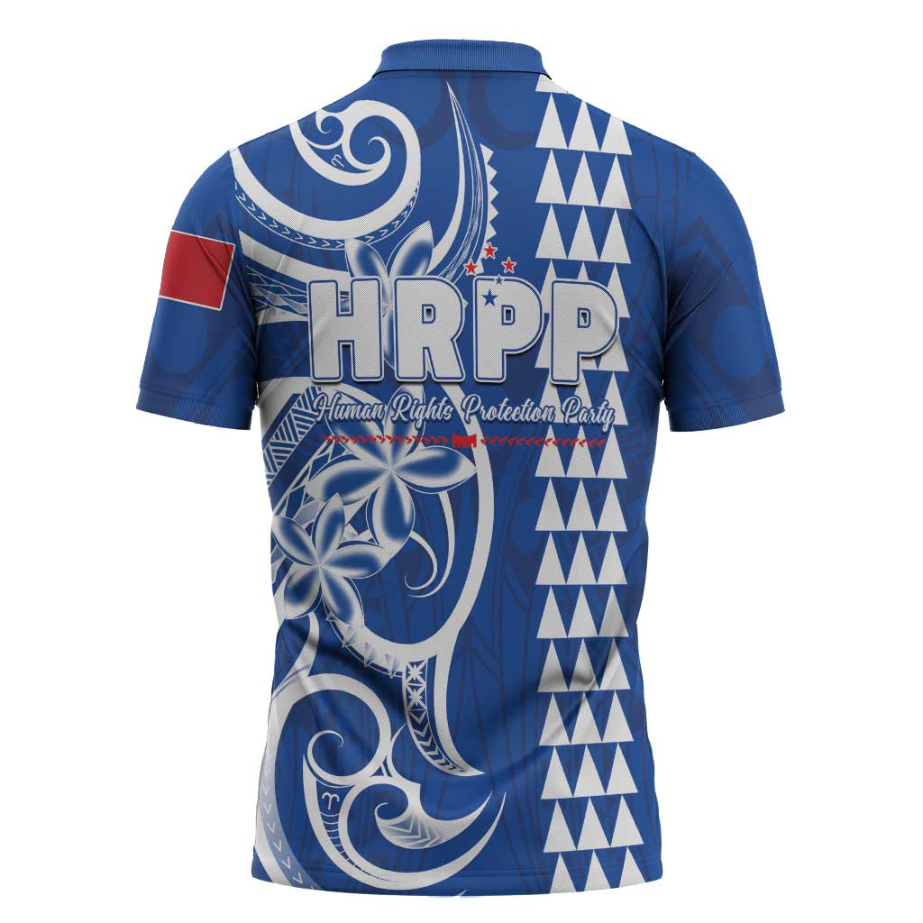 Samoa HRPP Party Zipper Polo Shirt Polynesian Pattern - Polynesian Pride