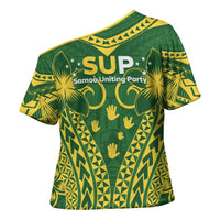 Samoa SUP Cross Shoulder Shirt Samoan Coat Of Arms LT05 - Polynesian Pride