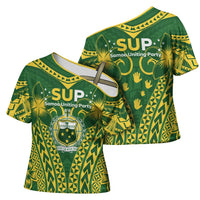 Samoa SUP Cross Shoulder Shirt Samoan Coat Of Arms LT05 - Polynesian Pride
