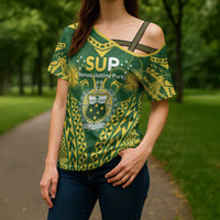 Samoa SUP Cross Shoulder Shirt Samoan Coat Of Arms LT05 - Polynesian Pride